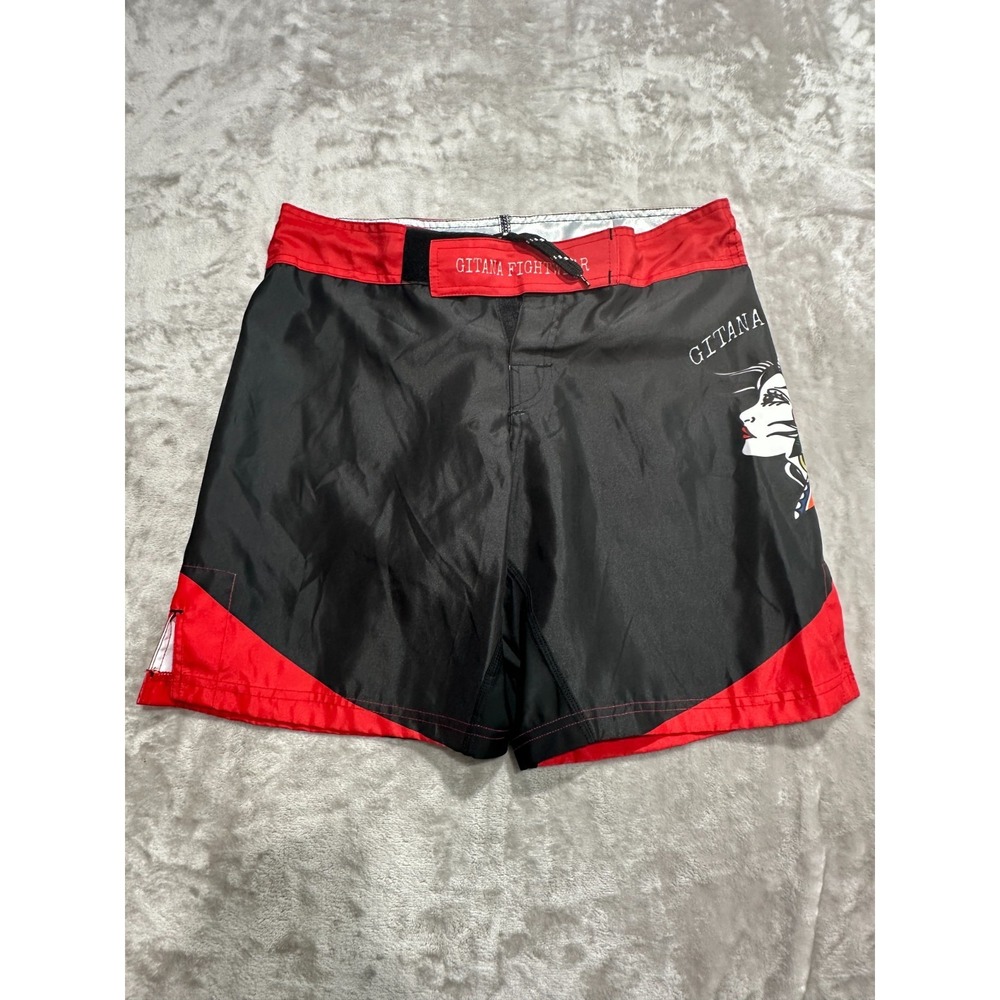 BJJ Jiu Jitsu No Gi Shorts Size Medium Black Red‎ MMA Gypsy Training NWOT